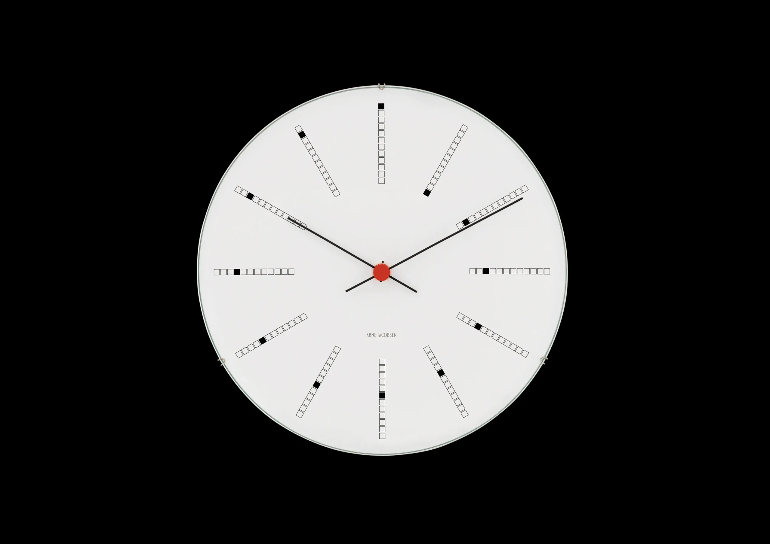 Arne Jacobsen Clocks Bankers Veggur Ø48 cm hvit/sort/rød
