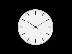Arne Jacobsen Clocks City Hall Veggur Ø16.5 cm hvit/sort