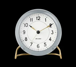 Arne Jacobsen Clocks Station Bordur Ø11 cm grå/hvit