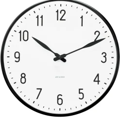 Arne Jacobsen Clocks Station Veggur Ø29 cm hvit/sort