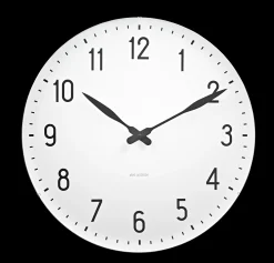 Arne Jacobsen Clocks Station Veggur Ø48 cm hvit/sort