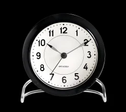 Arne Jacobsen Clocks Station Bordur Ø11 cm hvit/sort