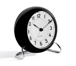 Arne Jacobsen Clocks Station Bordur Ø11 cm hvit/sort
