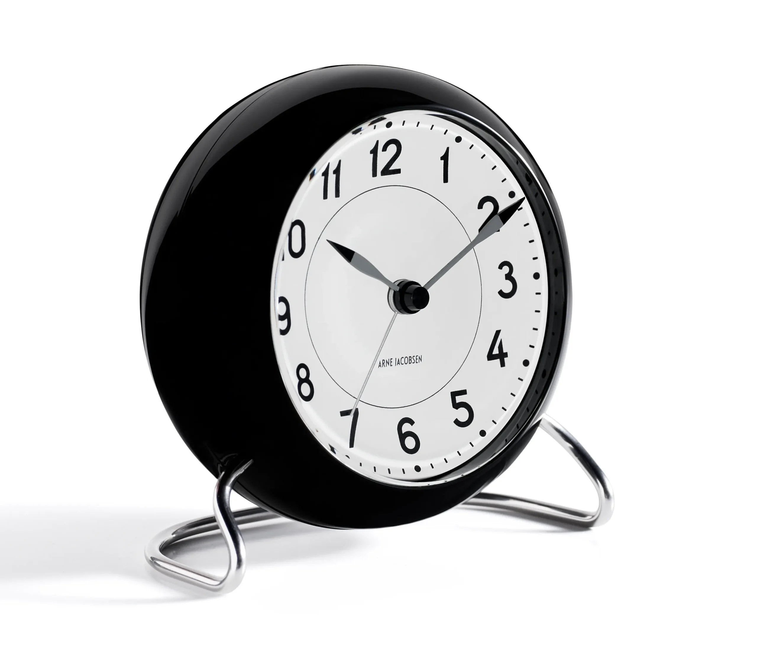 Arne Jacobsen Clocks Station Bordur Ø11 cm hvit/sort