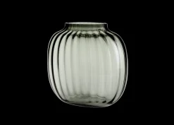 Holmegaard Primula Oval Vase H17.5 smoke