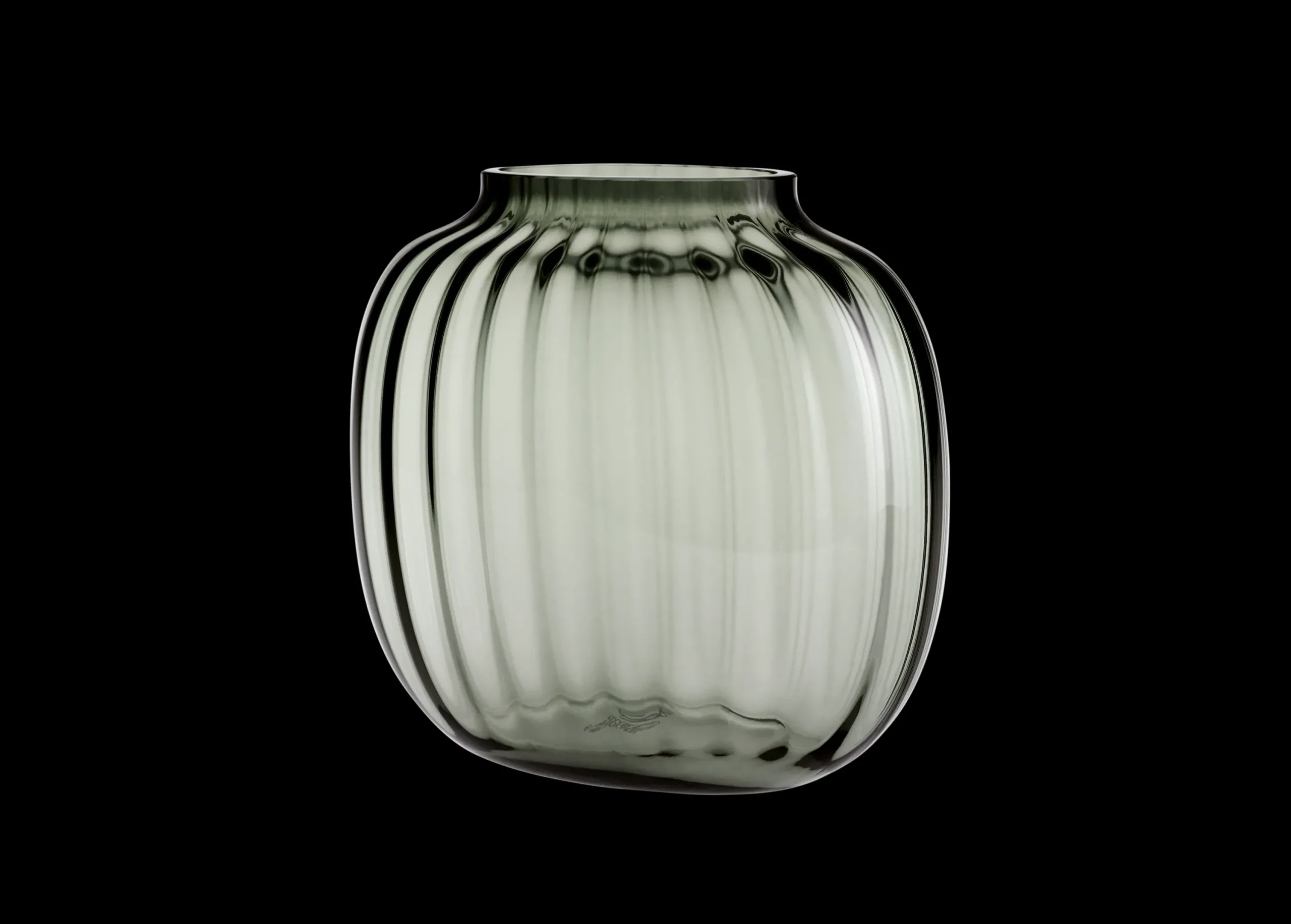 Holmegaard Primula Oval Vase H17.5 smoke