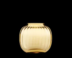 Holmegaard Primula Oval Vase H12.5 amber