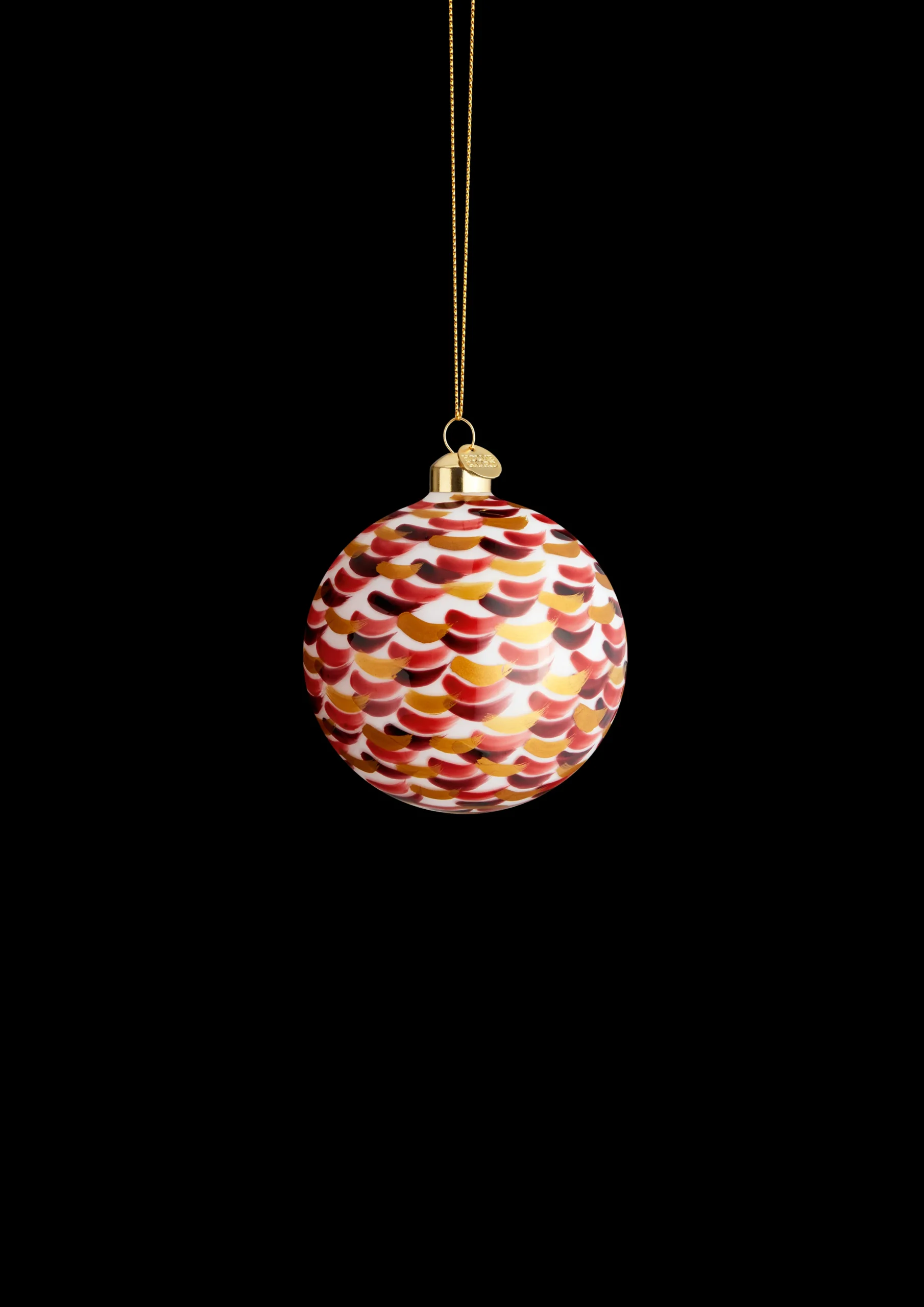 Holmegaard Souvenir Julekule Ø8 cm penselstrøk rød