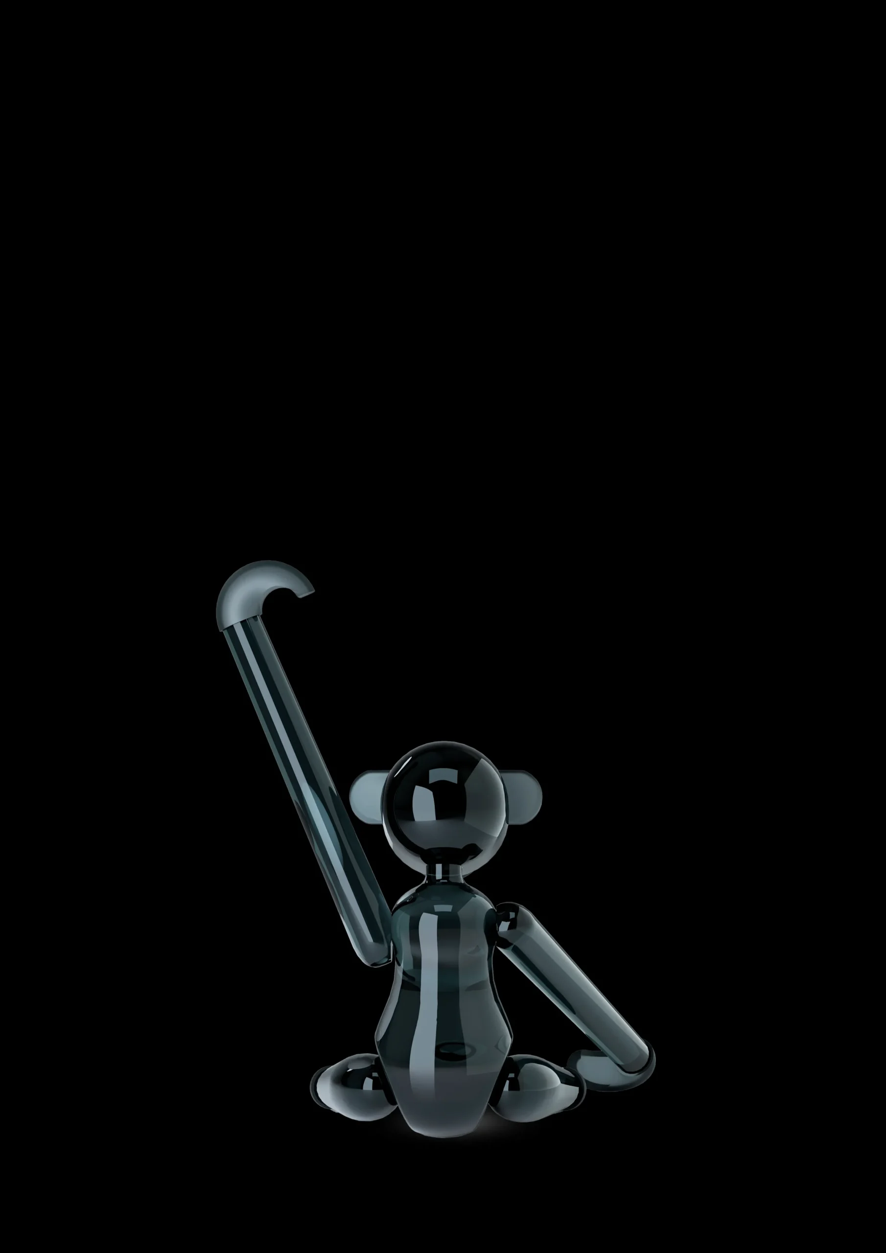 Holmegaard x Kay Bojesen Ape Mini Smoke Glass, 7 cm