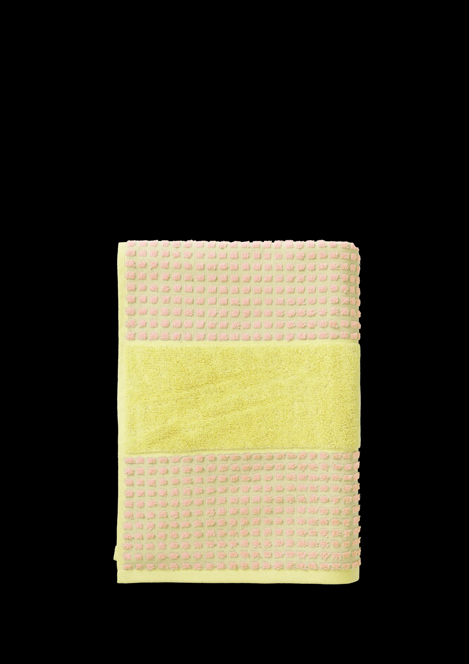 JUNA Check Håndkle 50x100 cm gul/pink