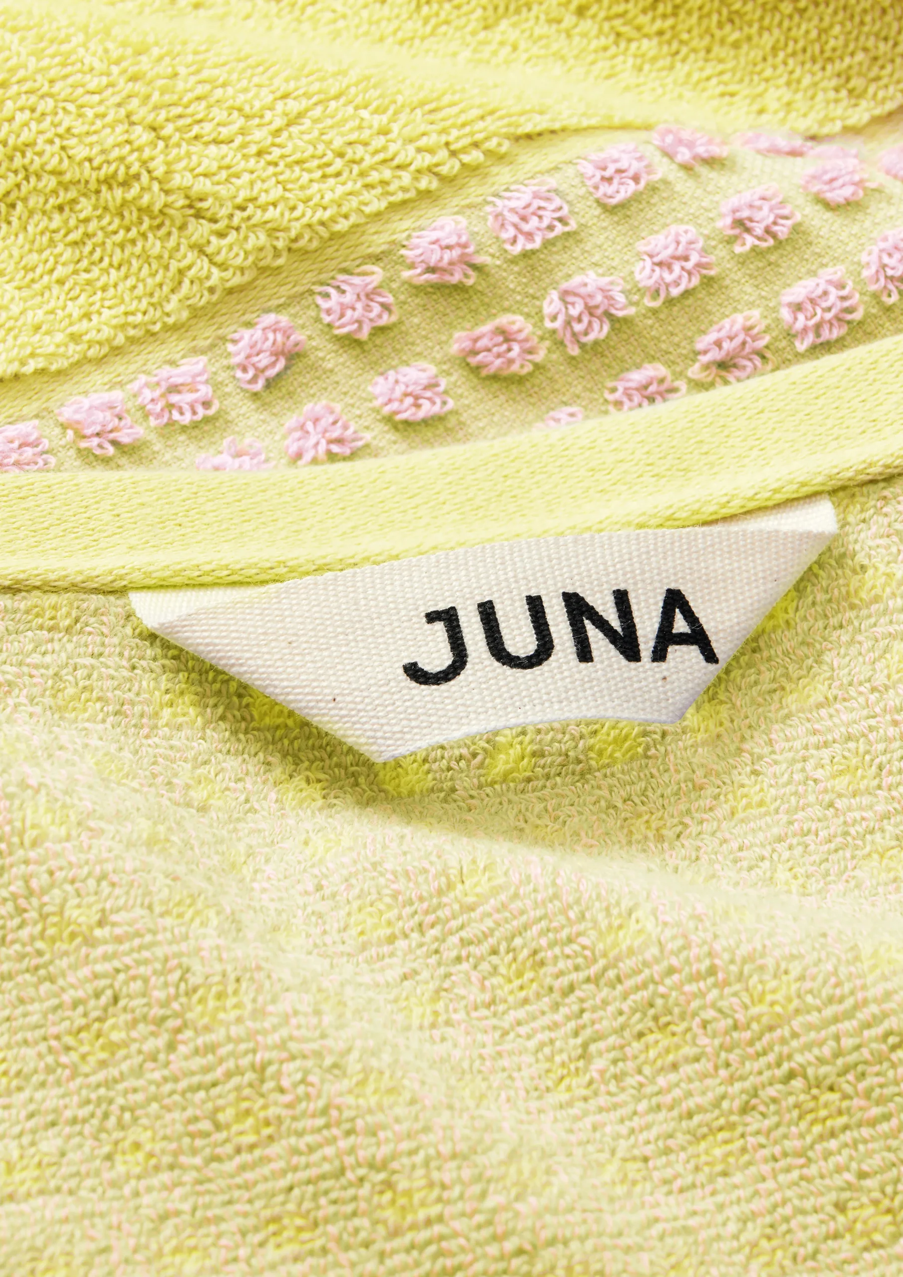 JUNA Check Håndkle 70x140 cm gul/pink