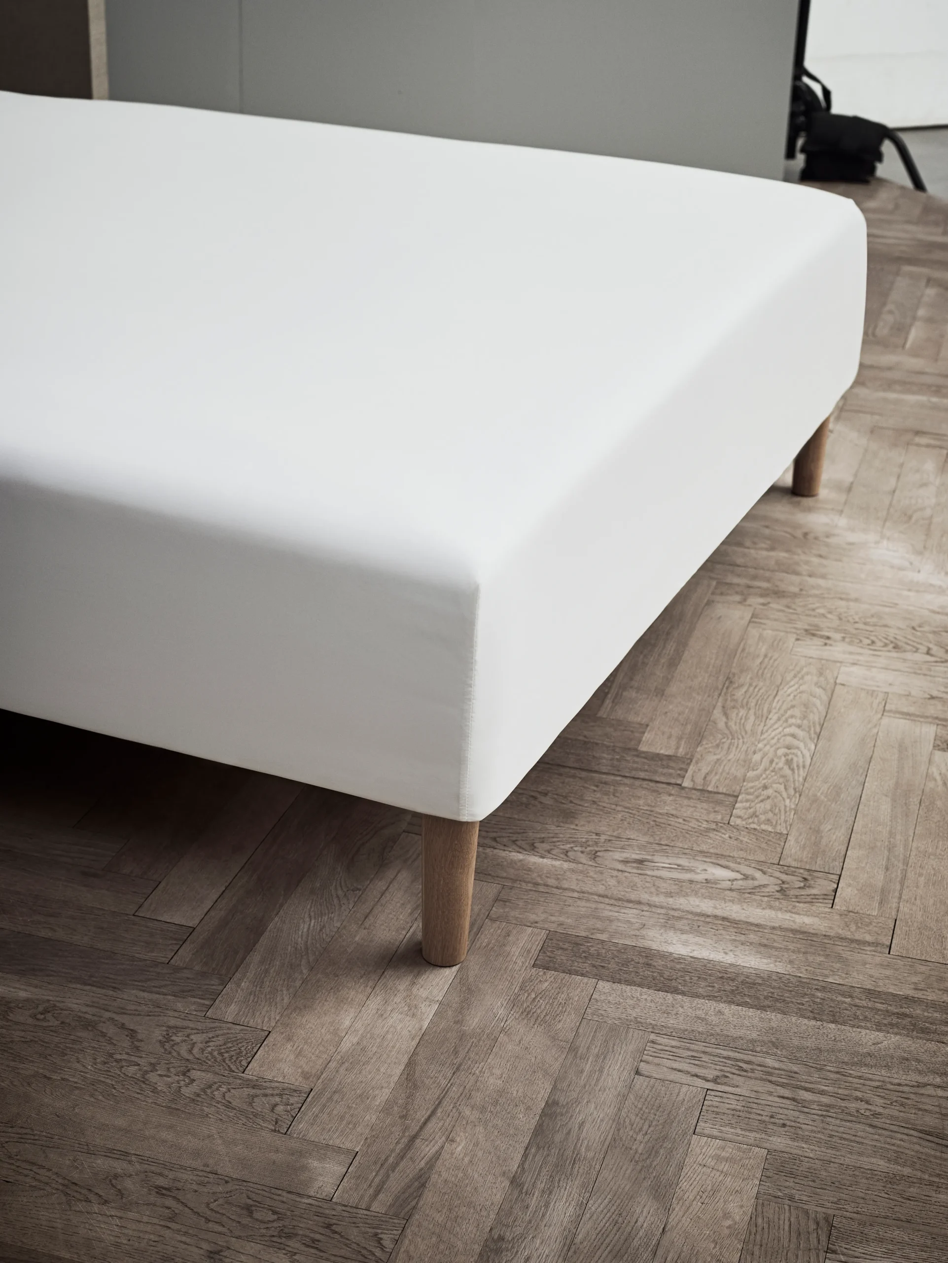 JUNA Percale Laken til rammemadrass 90x30x210 cm hvit