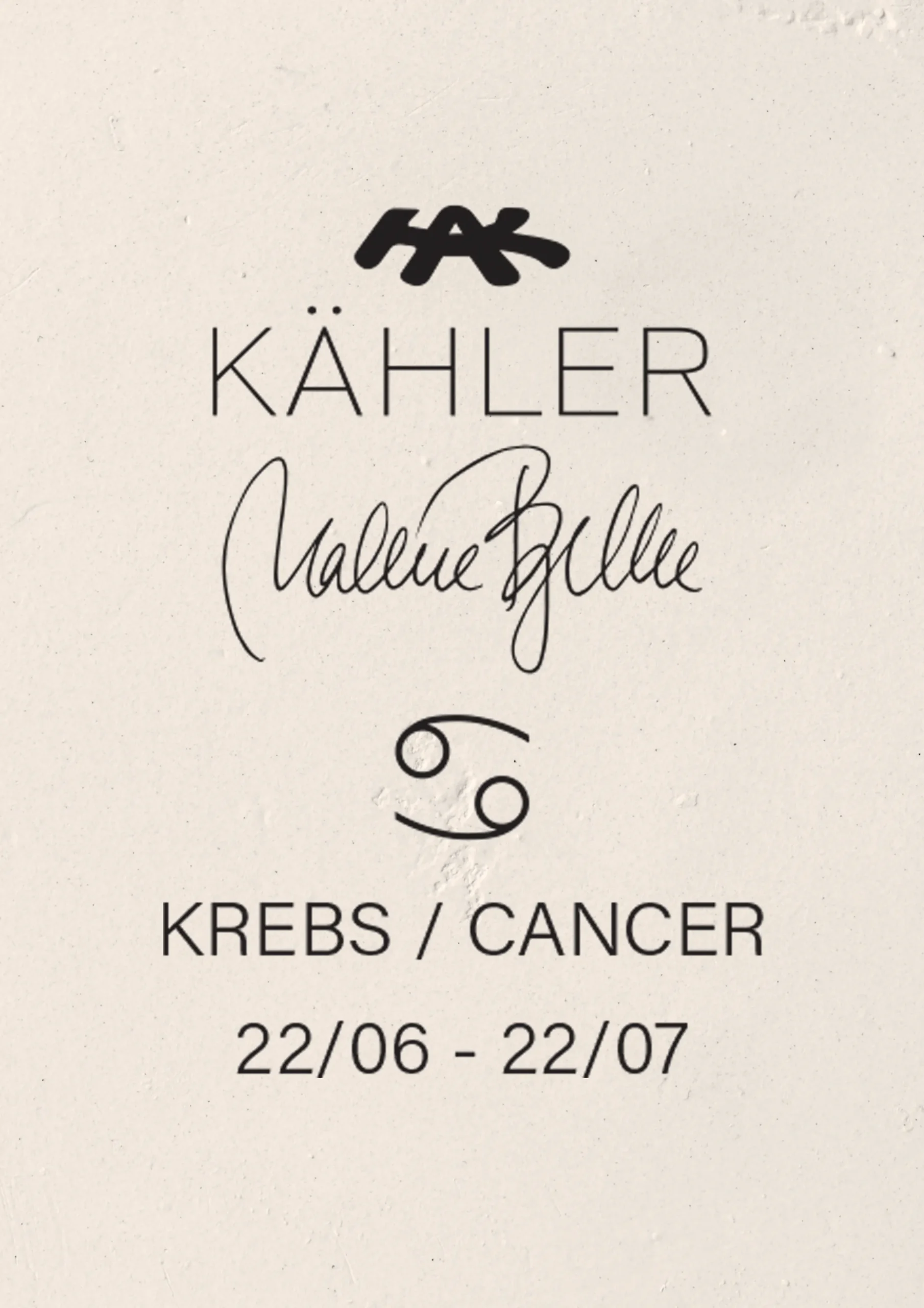 Kähler Astro Cancer H16 hvit