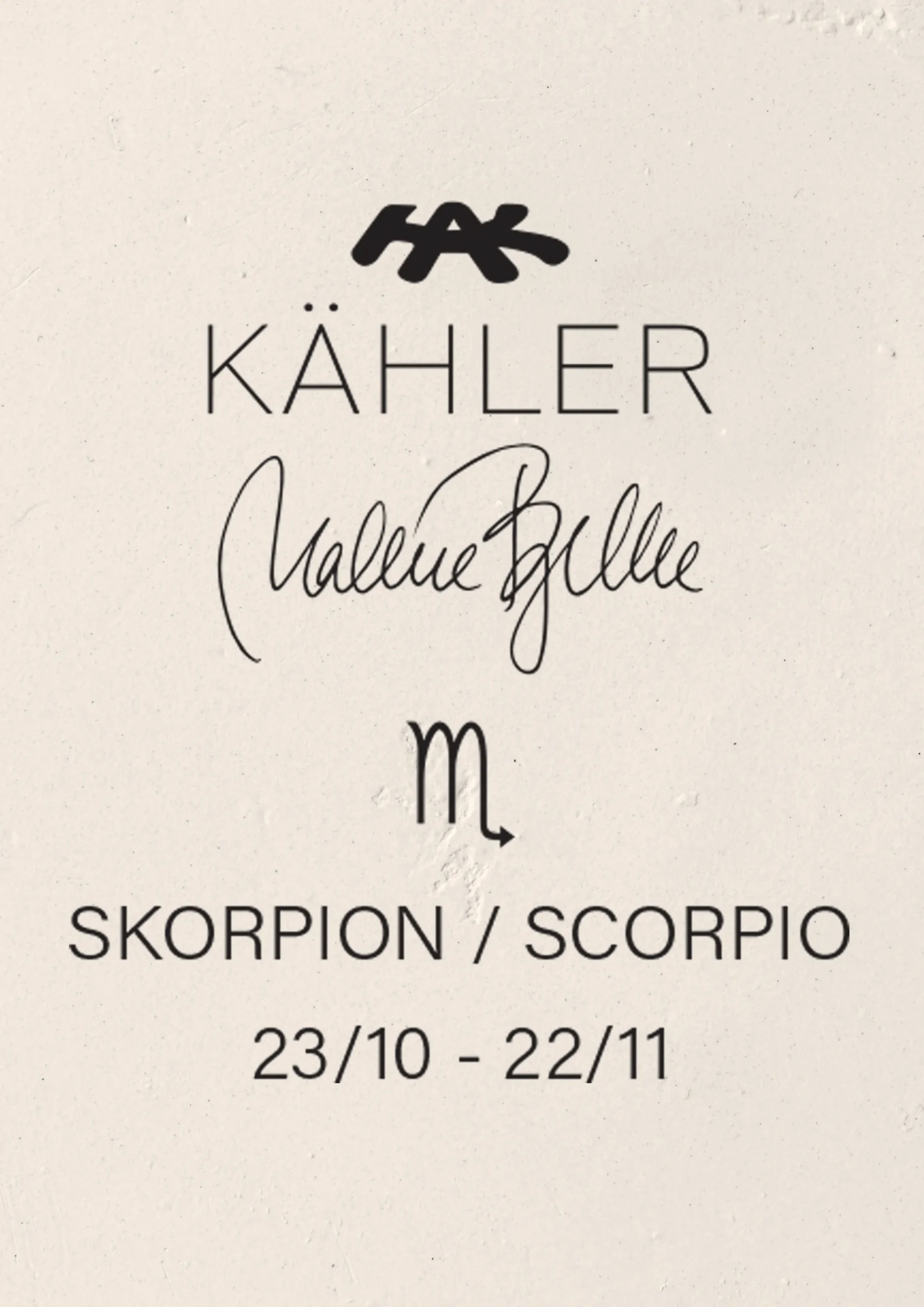 Kähler Astro Scorpio H14 hvit