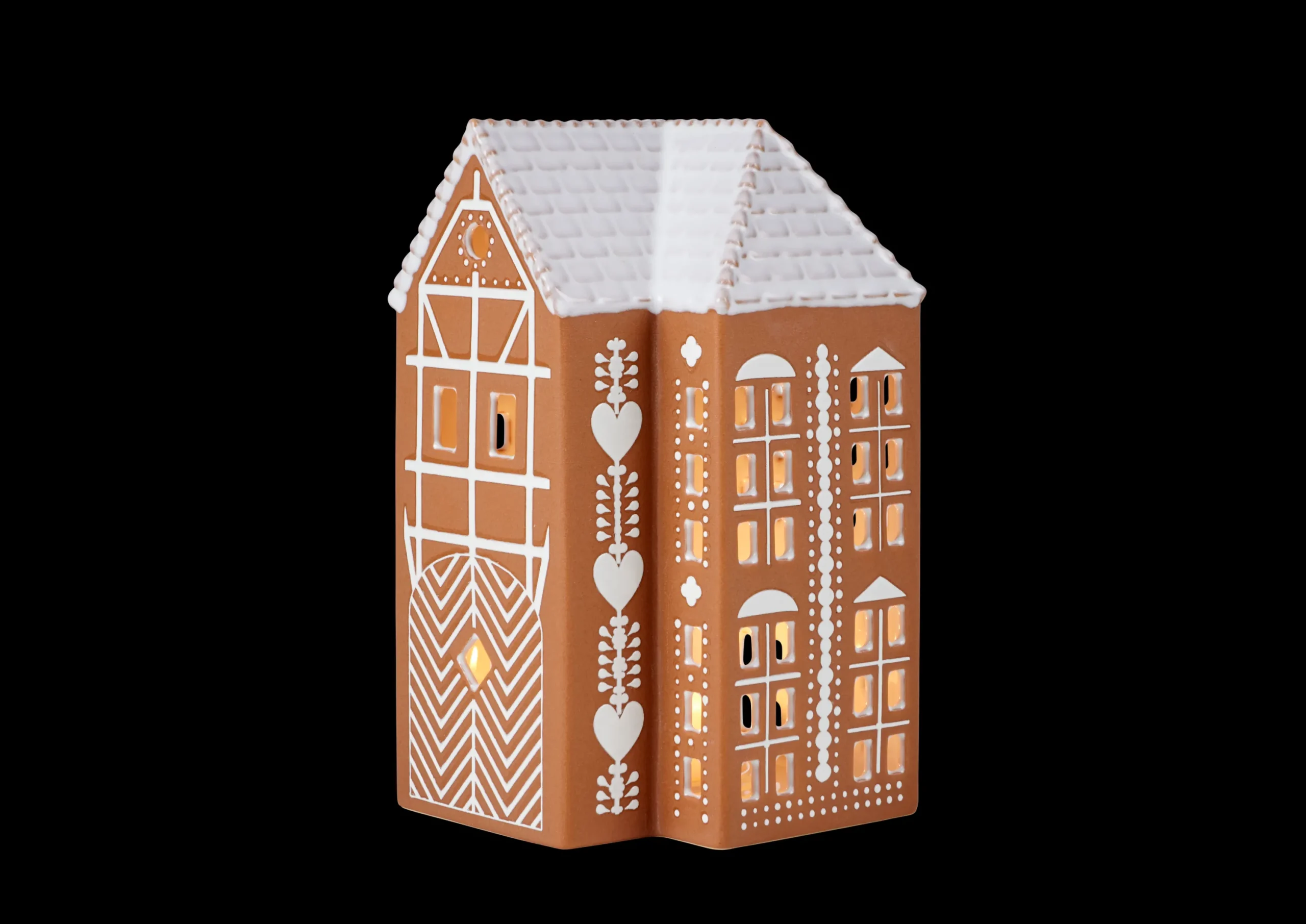 Kähler Gingerbread Lyshus stor brun - Kjøp her