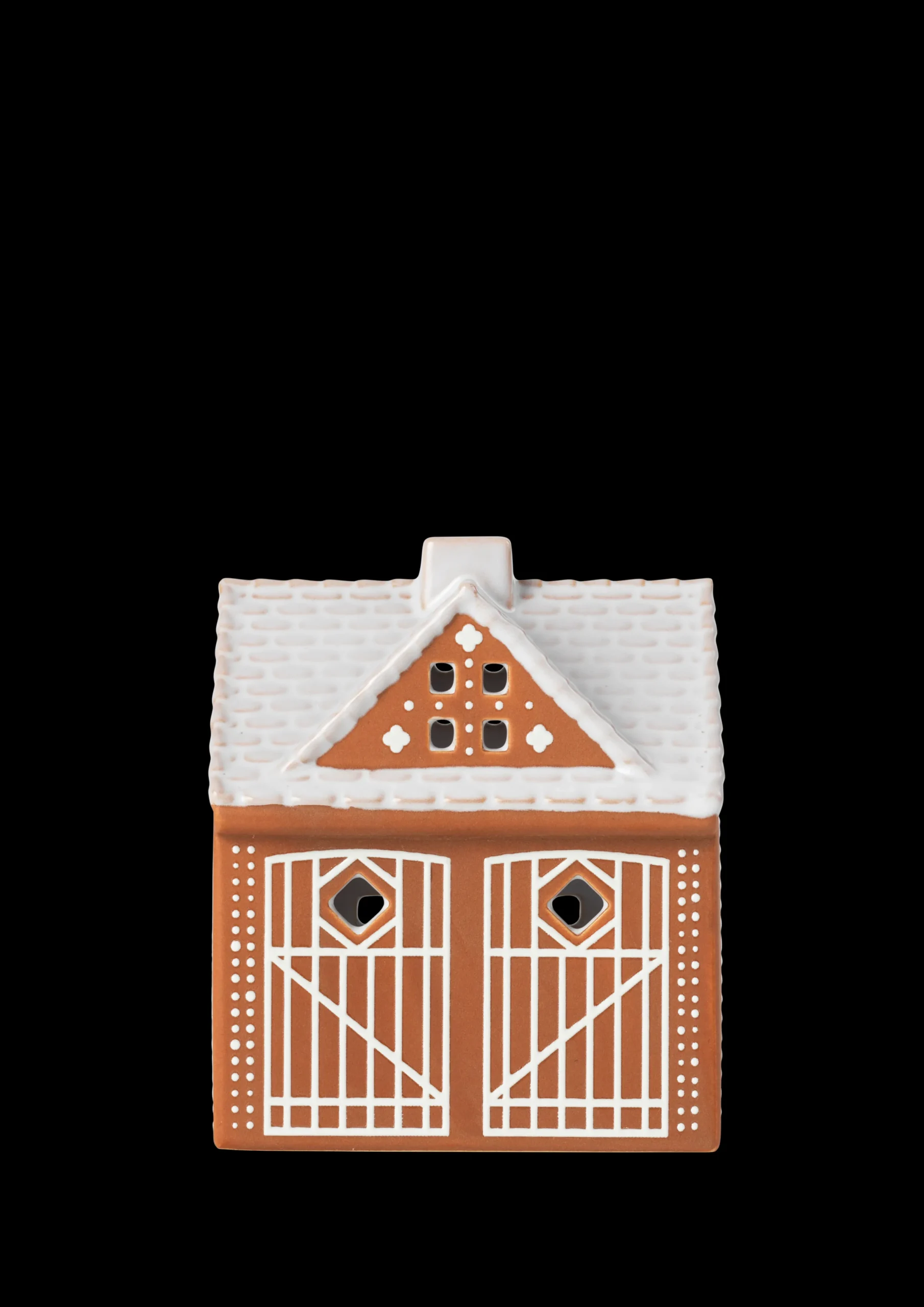 Kähler Gingerbread Lyshus Julestall H11.5 brun - Kjøp nå