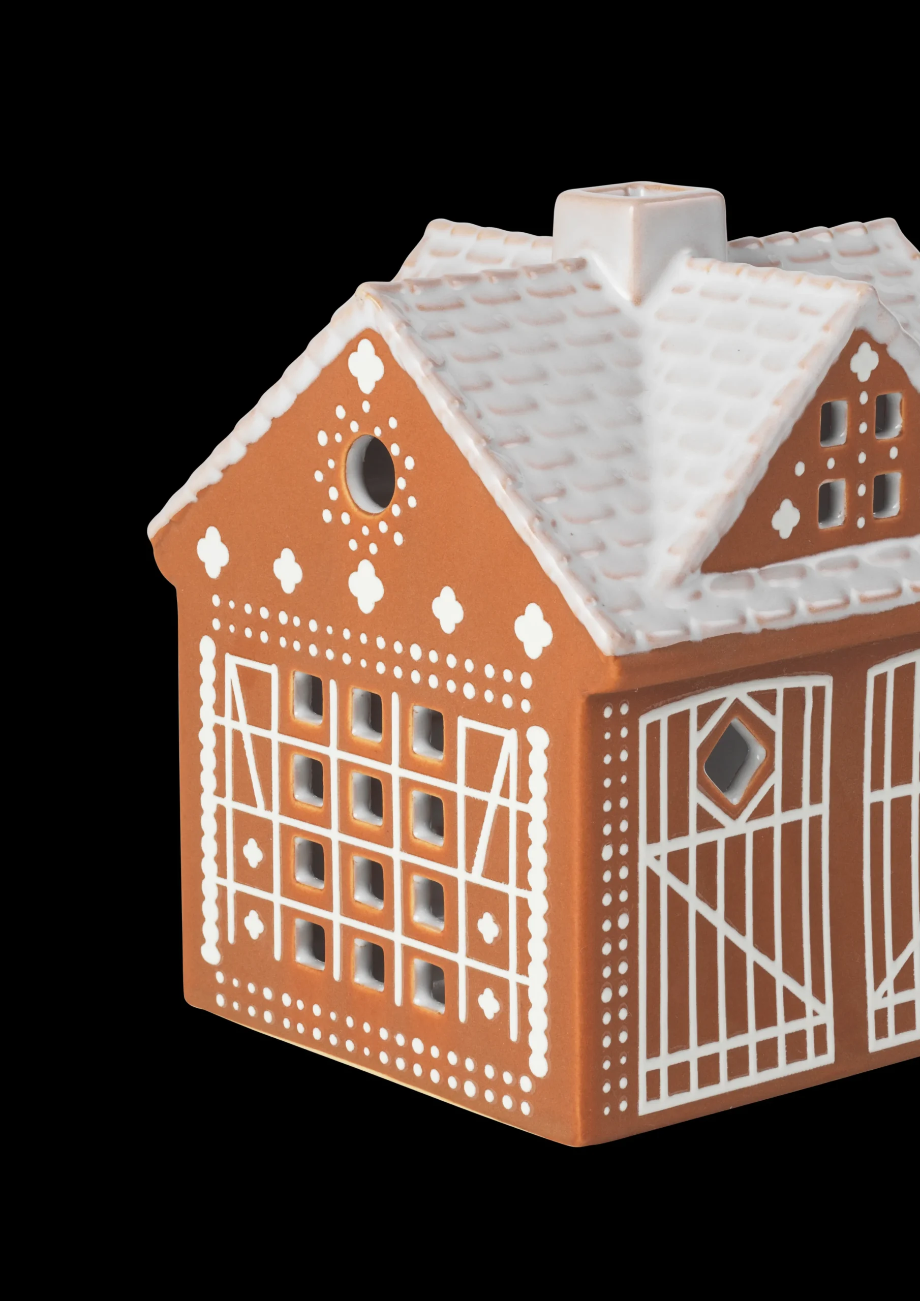 Kähler Gingerbread Lyshus Julestall H11.5 brun - Kjøp nå