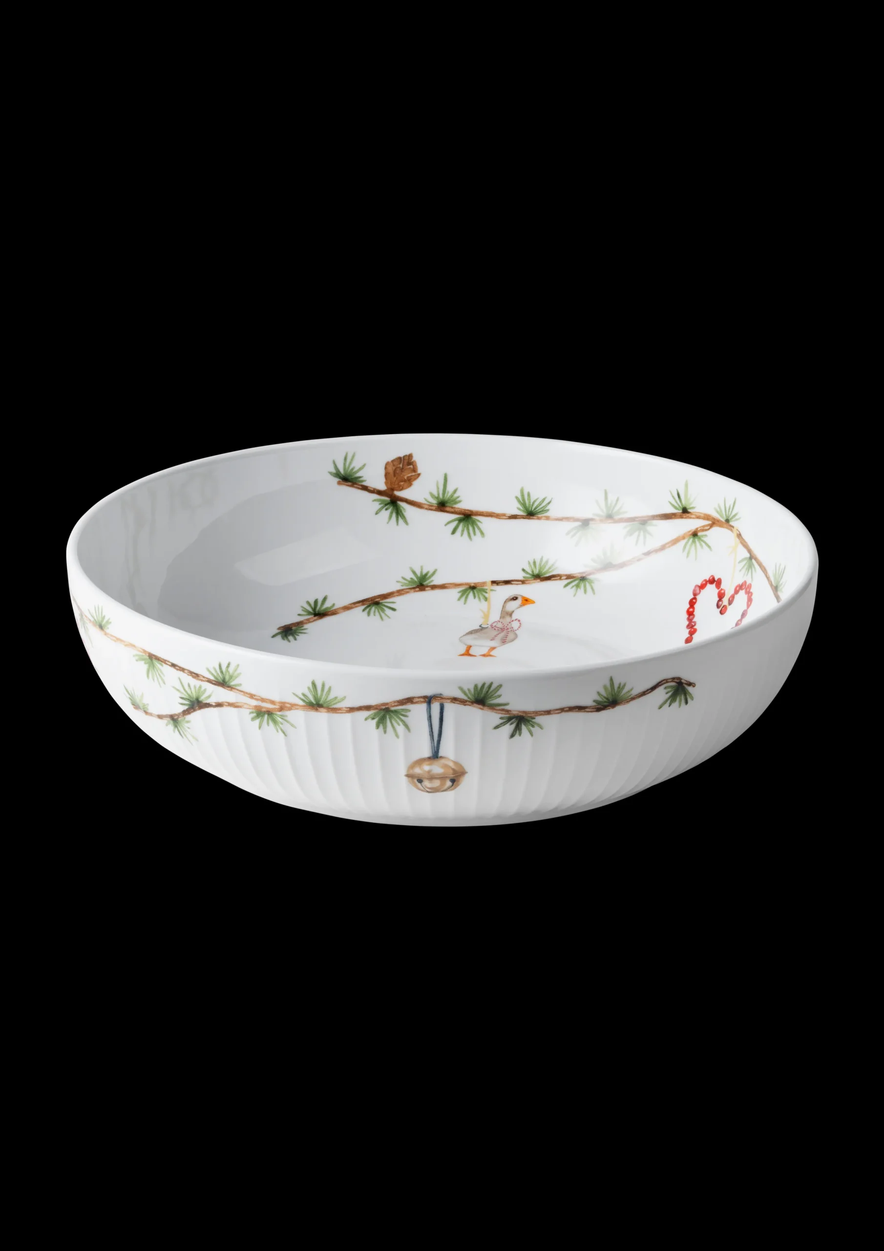 Kähler Hammershøi Christmas Skål Ø30 cm hvit m. deko