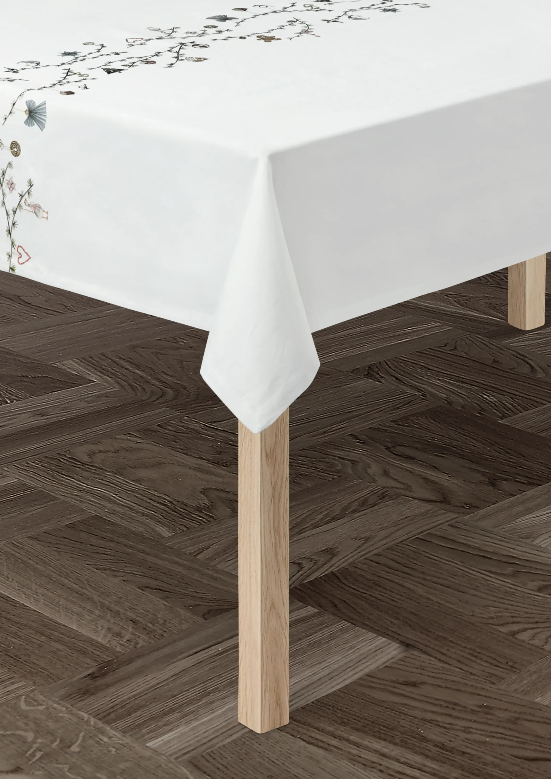 Kähler Hammershøi Christmas Duk 150x270 cm hvit m. deko