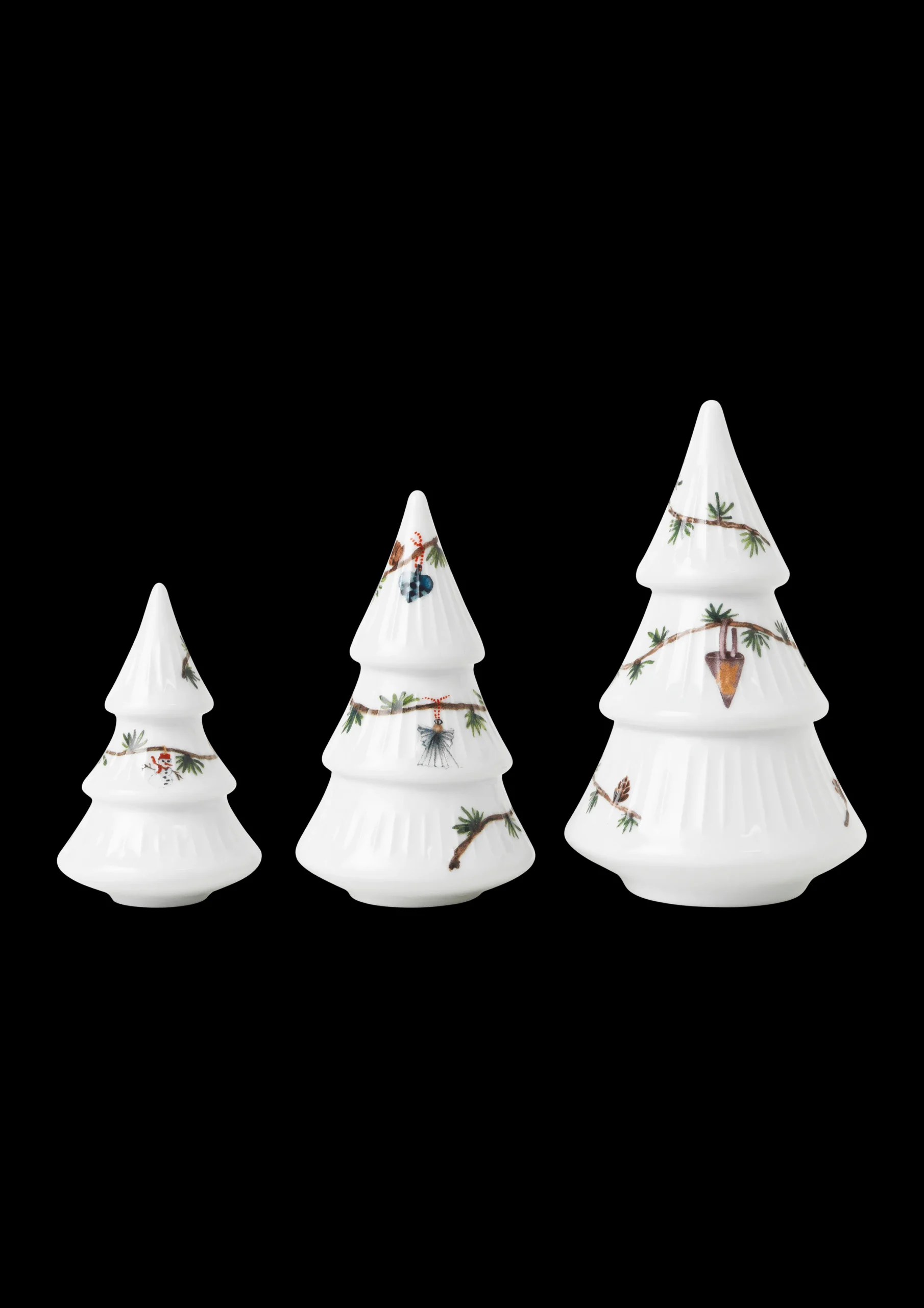 Kähler Hammershøi Christmas tree hvit m. deko 3 stk.