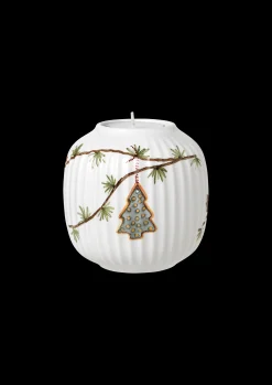 Kähler Hammershøi Christmas Telyslykt Ø9.5 cm hvit m. deko