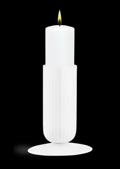 Kähler Hammershøi Lysestake til kubbelys stor hvit
