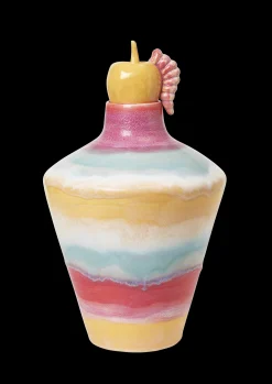 Kähler Poppery Vase med eple H32 cm pink/mint/gul - Kjøp nå