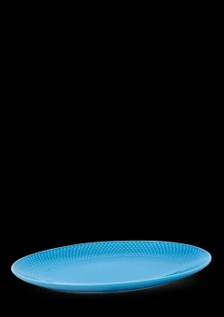 Lyngby Porcelæn Rhombe Color Oval serveringsfat blå