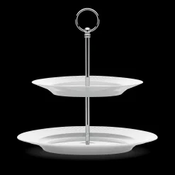 Lyngby Porcelæn Rhombe Etasjefat Ø27 cm hvit