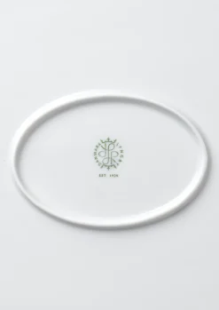 Lyngby Porcelæn Rhombe Oval serveringsfat 42x32 hvit