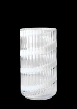 Lyngby Porcelæn Vase H20.5 cm swirl white munnblåst glass