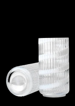 Lyngby Porcelæn Vase H20.5 cm swirl white munnblåst glass