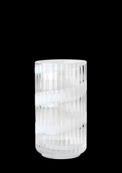 Lyngby Porcelæn Vase H15.5 cm swirl white munnblåst glass