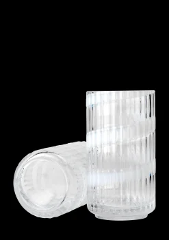 Lyngby Porcelæn Vase H15.5 cm swirl white munnblåst glass