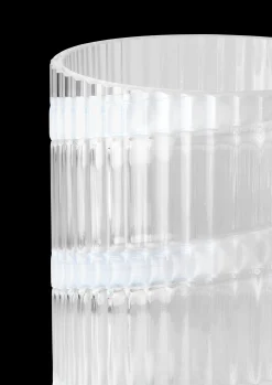 Lyngby Porcelæn Vase H25 cm swirl white munnblåst glass